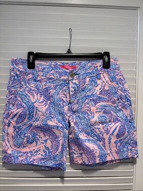 Lilly Pulitzer Size 4 Pink and Blue Paisley Print Shorts